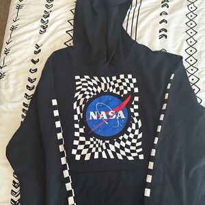 BLACK NASA LOGO HOODIE